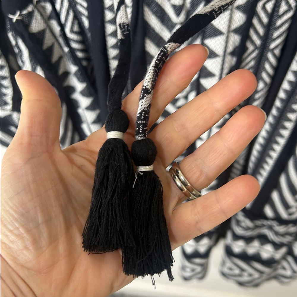 ANTHROPOLOGIE Dominique Tunic Dress Boho Black White Size Small Petite - Picture 9 of 16